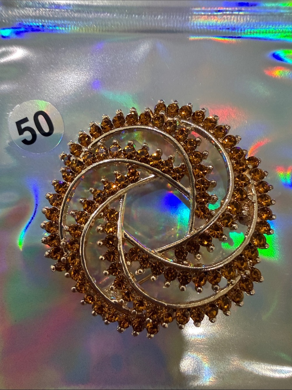 Elegant Gold Champagne -Tone Swirl Brooch occasions Brooches Women’s Brooches